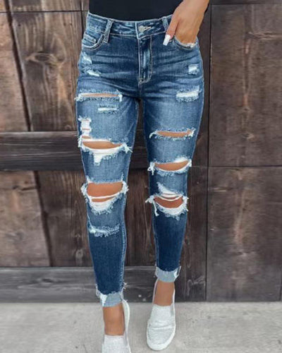 Melarey Stretch Distressed Skinny Jeans - Melarey Boutique