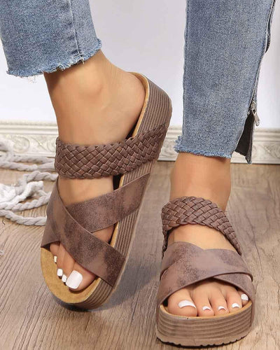 Melarey Thick Soled Woven Sandals - Melarey Boutique