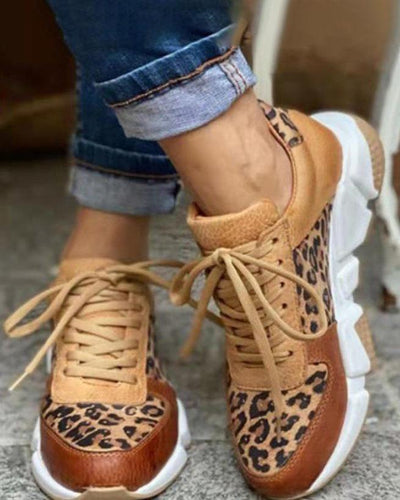 Melarey Leopard Lace Up Sneaker - Melarey Boutique