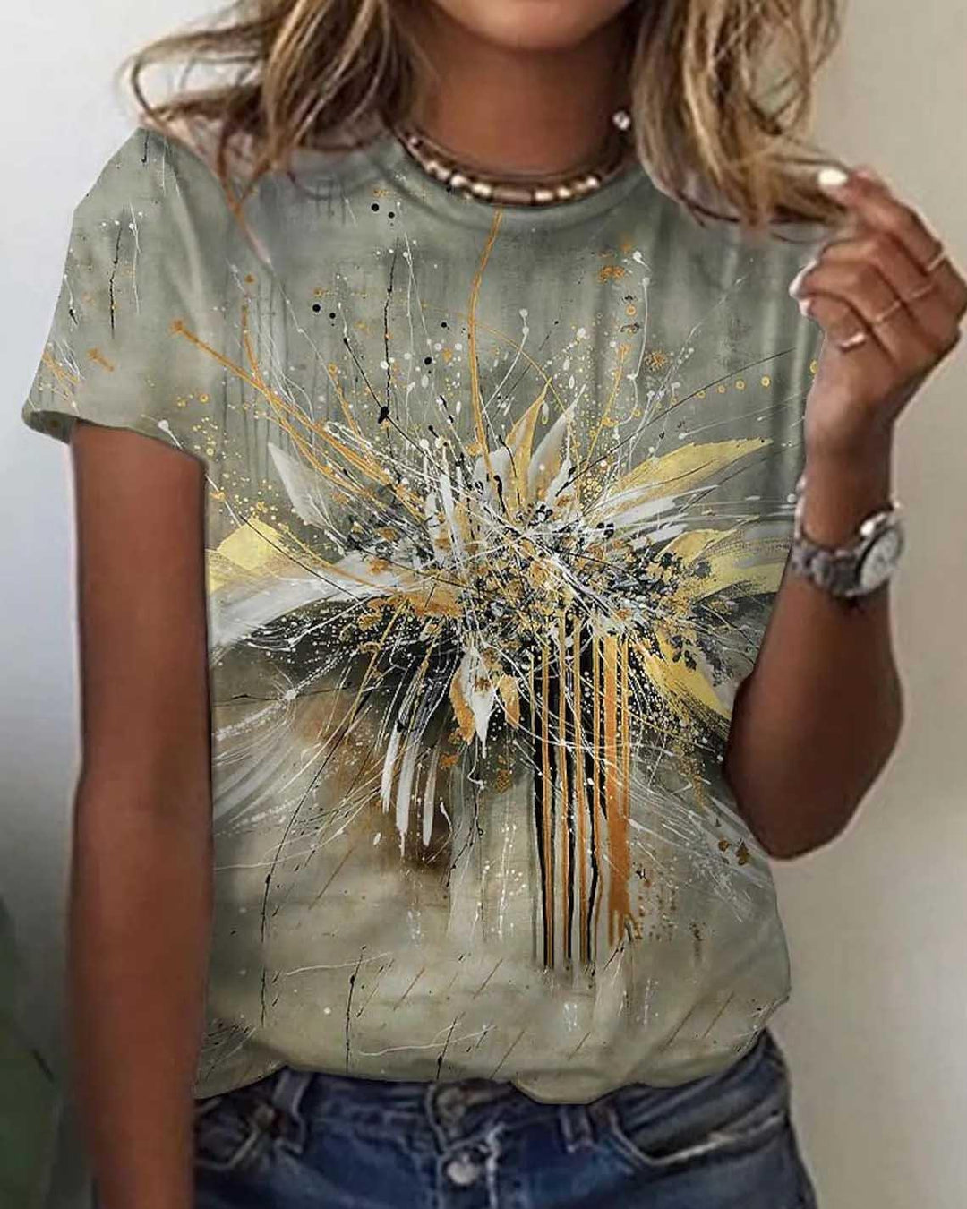 Melarey Crew Neck Print Tee - Melarey Boutique